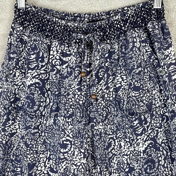 Linen Pull-On Pants Size Large Blue Batik by Sound/Style - Picture 3 of 11